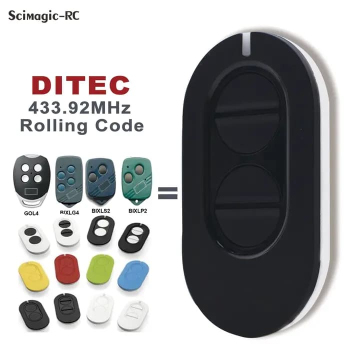 Télécommande portable DITEC ZEN 2 ZEN4 pour ouvre-porte de garage 433 MHz à code roulant