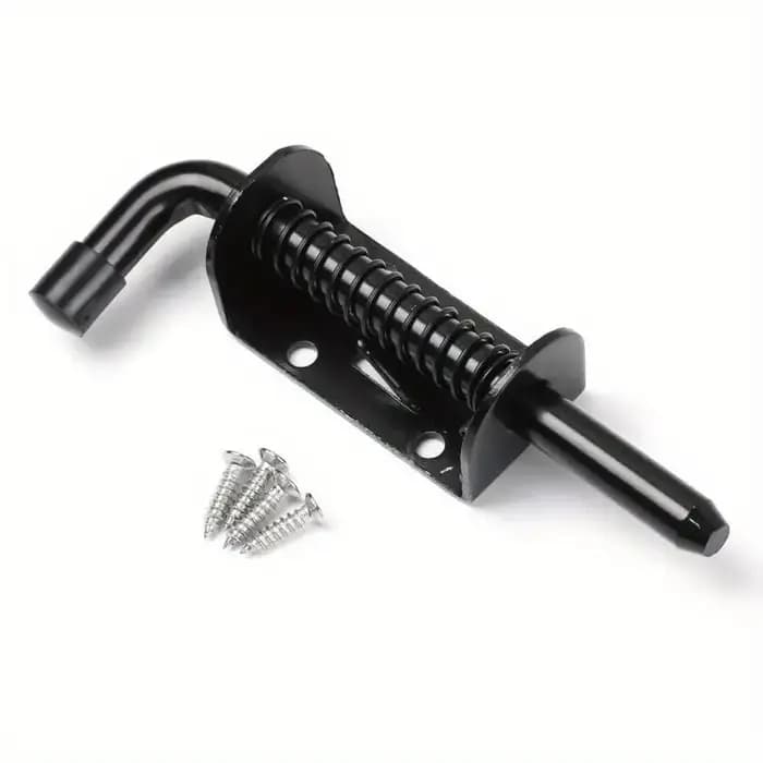2 pièces Loquet de porte coulissant robuste en acier au carbone avec verrou à ressort