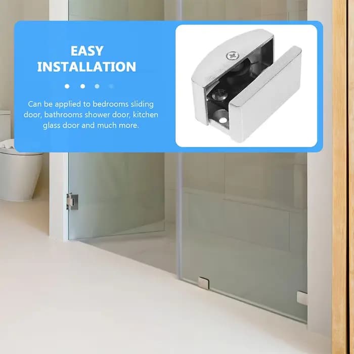 Guides de porte en alliage d'aluminium, 2 pièces, pièces de porte coulissante Anti-balançoire, accessoires de porte en verre, Guide de montage inférieur, piste de porte de douche