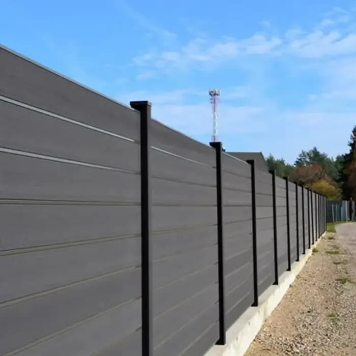 Barrière de sécurité extérieure, panneaux de clôture WPC, clôture de jardin en composite bois-plastique texturé moderne, durable, résistant aux intempéries