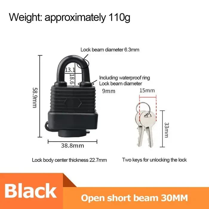 Heavy-duty Plastic Covered Padlocks Keyed Alike Rubber Waterproof Lock Gate Locks Home
