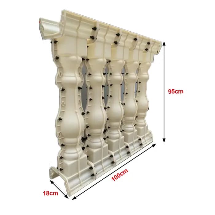 5 par mètre ABS terrasse coulée décorative main courante vase colonne béton clôture forme balustrade moule