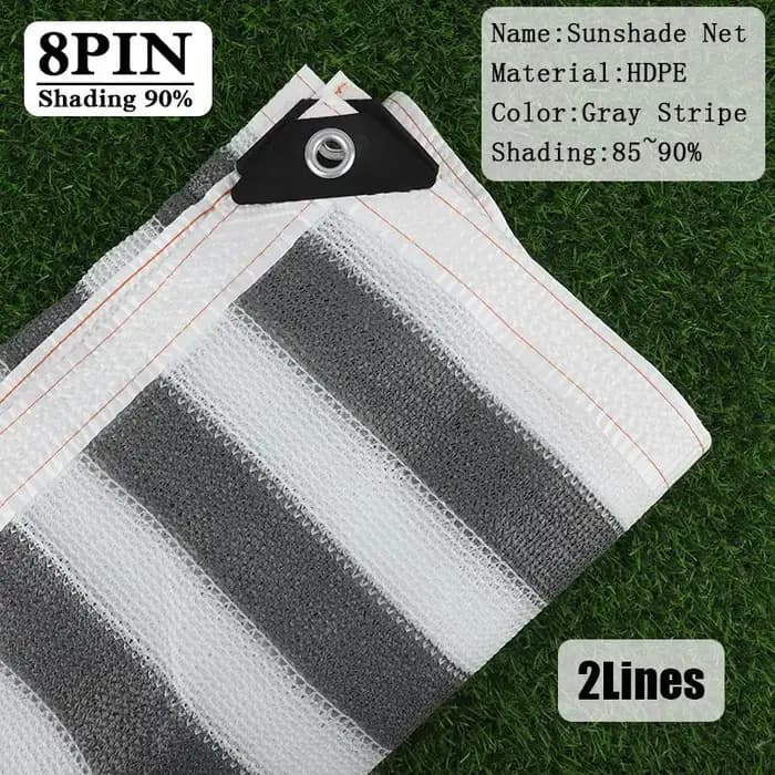 Filet pare-soleil à rayures grises pour clôture, filet de protection contre le soleil d'extérieur, a