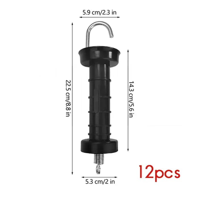 AFOURT-12 poignées de portail isolées à ressort pour clôture électrique, accessoires de remplacement pour portails de pâturage et clôtures