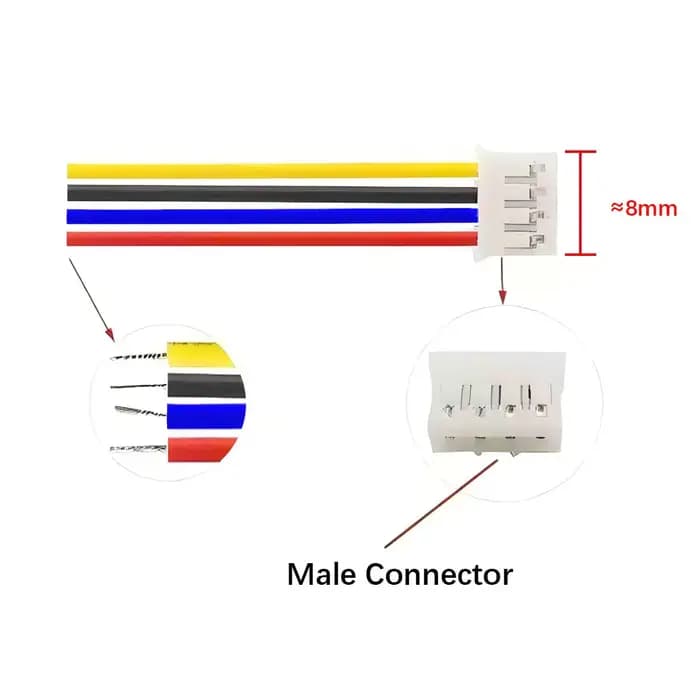 ANJIELO Câble de système d'interphone vidéo à 4 fils avec terminal à 4 broches Connecteur mâle 10M 20M 30M