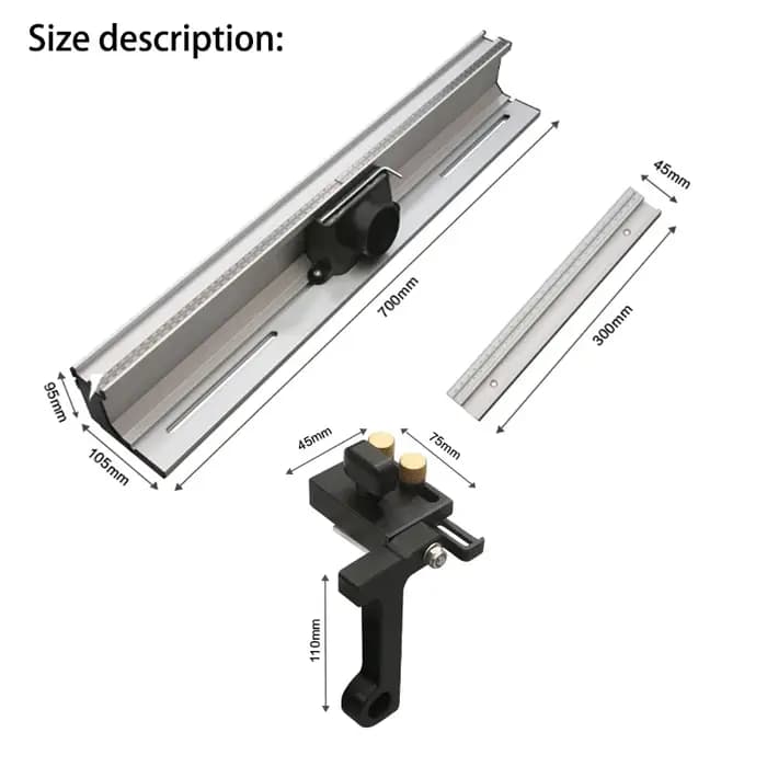 Clôture profilée en aluminium de 700mm avec rails en T à réglage fin