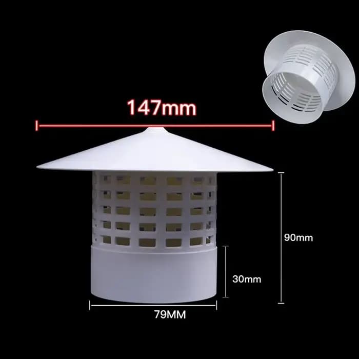 Capuchon de pluie ventilé en PVC pour mur extérieur, couvercle de protection de tuyau de poêle, capo