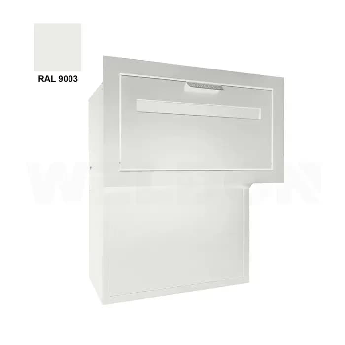 Boîte aux lettres murale autoportante en acier galvanisé, capacité 70L, antivol avec serrure à clé,
