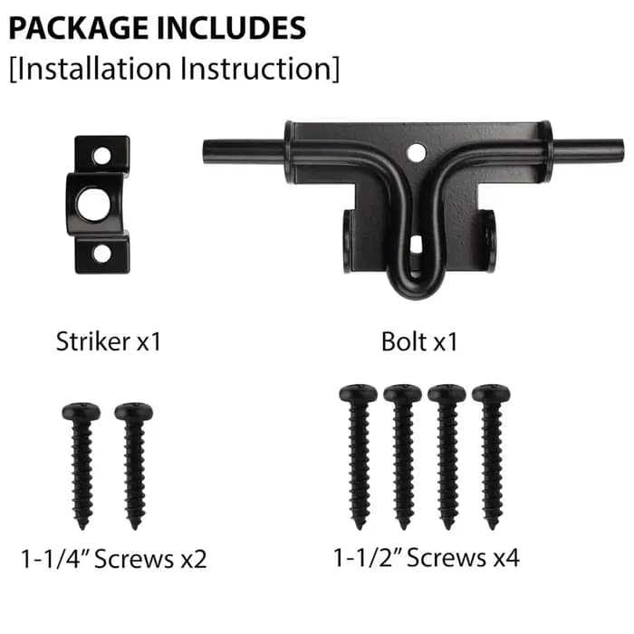 Loquet de Porte à Boulon Coulissant pour Clôture en Bois