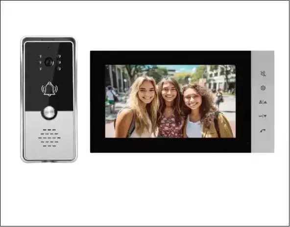 Visiophone filaire avec écran de 7 pouces, interphone vidéo 1V1 4, caméra visuelle pour porte, visionneuse de judas, sonnette