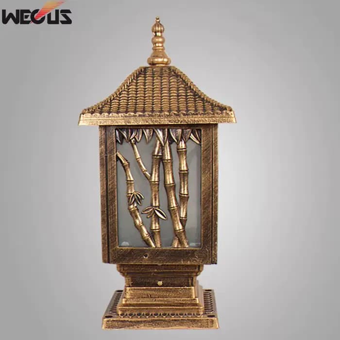 Lampe de pilier extérieur Villa européenne cour porte colonne lumière étanche noir en aluminium jardin paysage lampes pilier éclairage