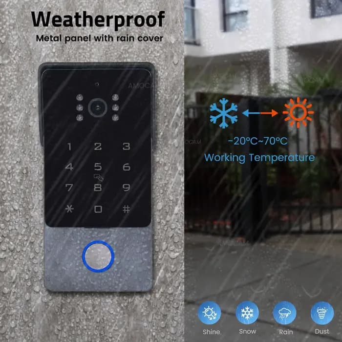 Système d'interphone vidéo intelligent Wi-Fi 1080P à 2 fils pour maison connectée