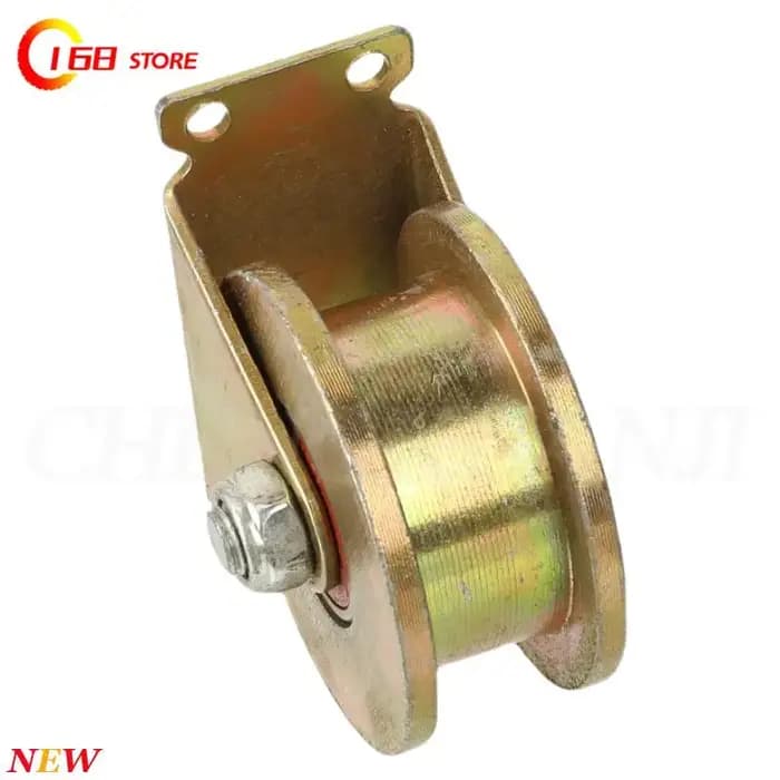 Roulette rigide robuste de 80 mm de diamètre avec roue à rainure UV de 2,5 mm et support pour clôture coulissante de patio et portail d'usine