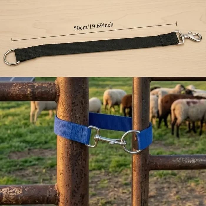 Lot de 3 loquets de portail à corde simple de 50 cm, fixation universelle pour clôture de chevaux et portail de ferme d'élevage