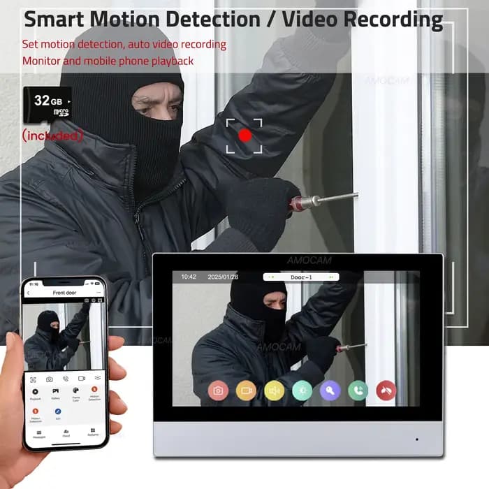 Système d'interphone vidéo intelligent Wi-Fi 1080P à 2 fils pour maison connectée