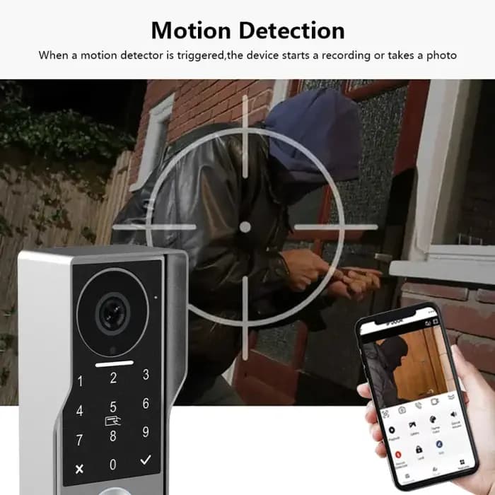 Anjielo Interphone Vidéo Intelligent TUYA 2 Fils Filaire 1080P Caméra Étanche WIFI Écran Tactile IPS 7/10 Pouces Prise en Charge IP CCTV