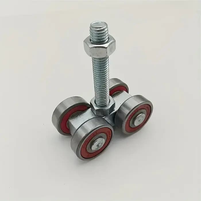 Rouleau de porte de grange coulissante robuste, grue métallique à 4 roues, Surface mate, support de