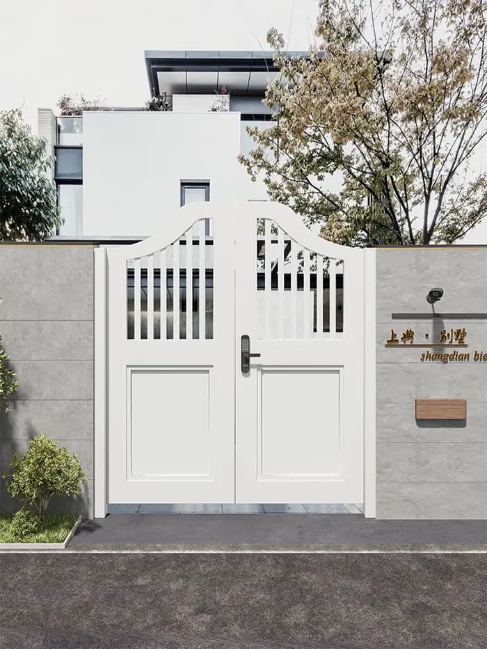 Porte de cour de jardin en alliage d'aluminium