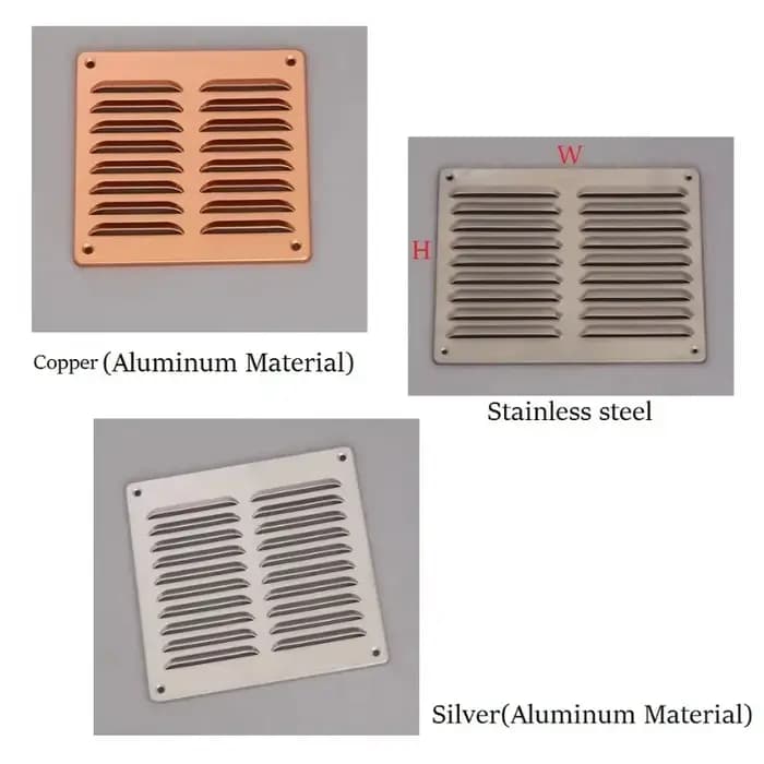 Grille de ventilation en aluminium, Grille de ventilation en cuivre, en acier inoxydable 304