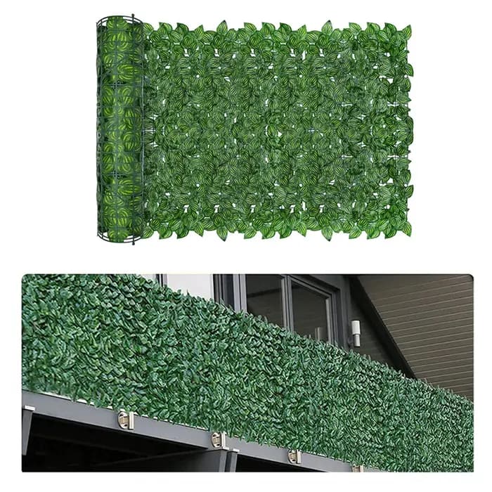 Panneaux de clôture à feuilles artificielles