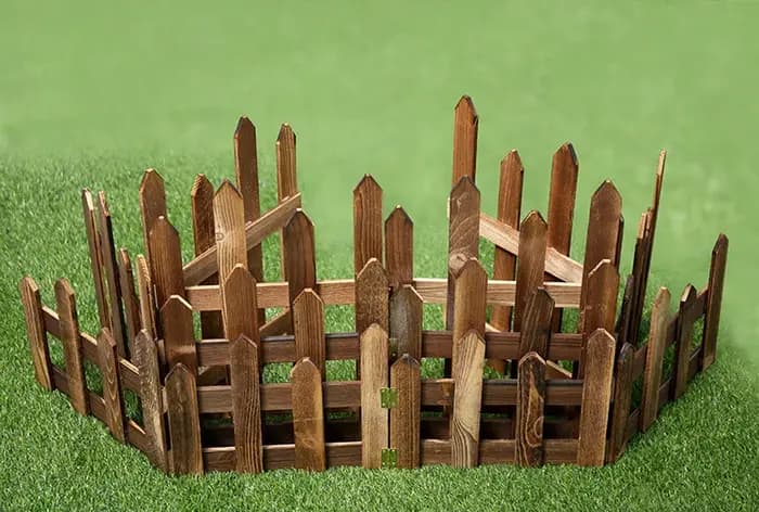 Clôture en bois pour jardin extérieur, séparation décorative