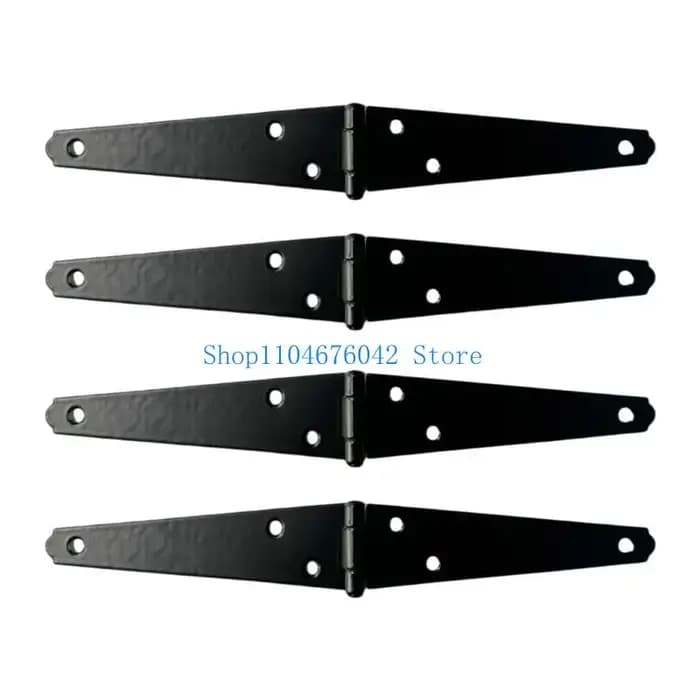 Charnières robustes noires pour portes de hangar, portails, meubles, clôtures en bois et portes d'ar