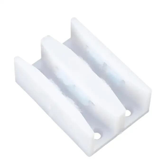 Guide de sol pour porte coulissante en verre en plastique, blanc, 67x46x23 mm