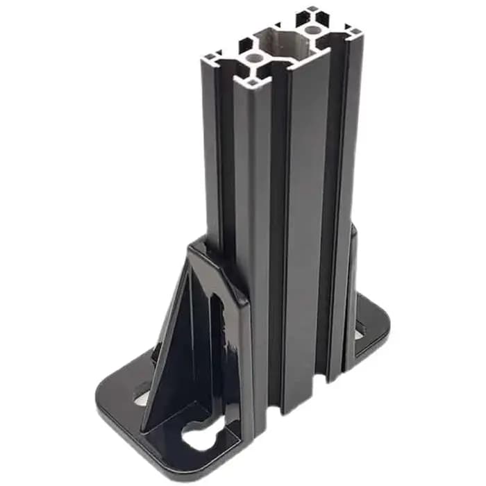 Base fixe carrée en aluminium pour profilés 2020/3030/3060 pour clôture
