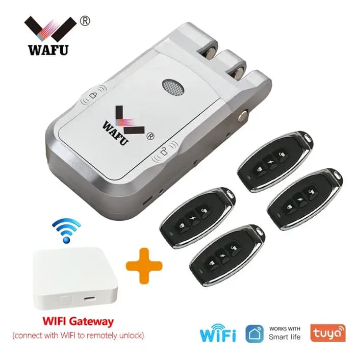 WAFU 026 télécommande d'empreintes digitales téléphone Tuya Wifi BT serrure mot de passe serrures intelligentes 433Mhz