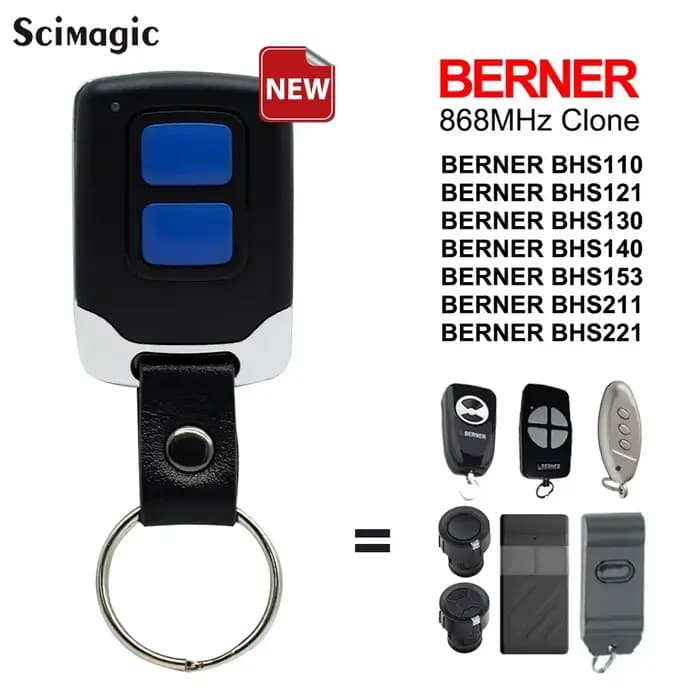 BERNER bhs140 bhs121 868MHz Copie télécommande de porte de garage Clone pour BHS110 BHS130 BHS153 BHS211 BHS221 Transmetteur