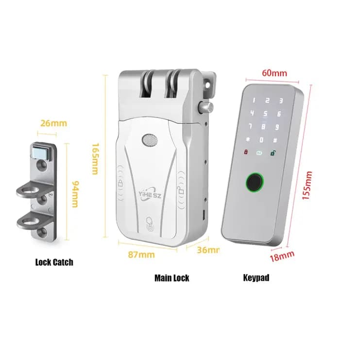 YiHESZ serrure de porte avec mot de passe par empreinte digitale 433Mhz télécommande