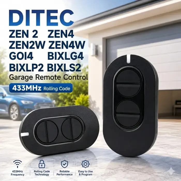 Télécommande portable DITEC ZEN 2 ZEN4 pour ouvre-porte de garage 433 MHz à code roulant