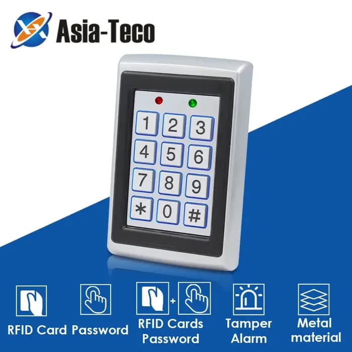RFID-Clavier de contrôle d'accès en métal, lecteur de carte EM, porte-clés, contrôleur d'accès de porte autonome, 2000 utilisateurs, 125KHz
