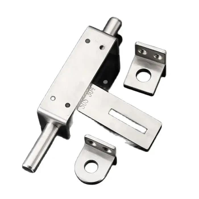 Loquet de Porte à Boulon Coulissant en Acier Inoxydable, Épais de 170mm, avec Trou de Cadenas, Loquets de Porte Intérieure, Finition Brossée