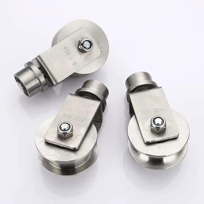Roue universelle pour porte coulissante en acier inoxydable 304