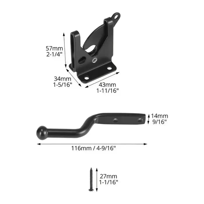 Loquet de portail automatique robuste avec boulon en acier au carbone, fermeture automatique, pour clôture de pâturage, jardin, ferme, quincaillerie de jardin durable