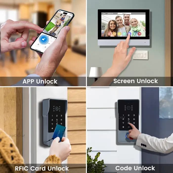 Système d'interphone vidéo intelligent Wi-Fi 1080P à 2 fils pour maison connectée