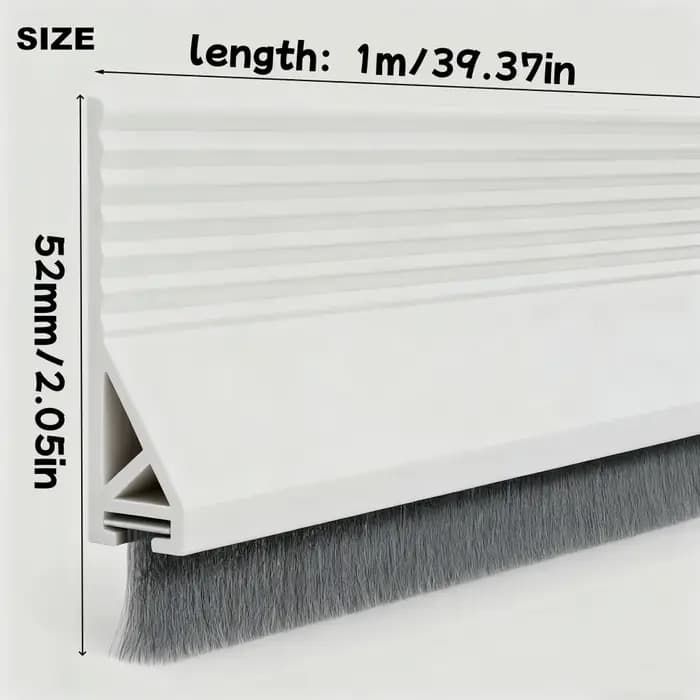 Joint de porte extérieur avec brosse anti-courant d'air, joint de seuil de porte, bande d'étanchéité inférieure de porte