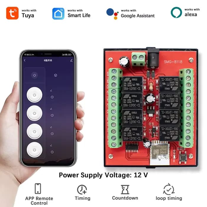 Module de relais Wi-Fi 8 canaux pour domotique