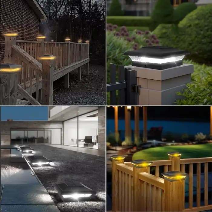 2/6 pièces lampadaire solaire 3000K 6000K extérieur jardin clôture pilier phare pour Villa porte paysage décoration IP65 colonne lampe