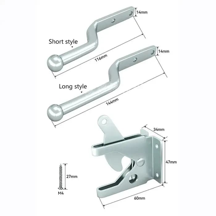 Loquet de Porte de Clôture en Acier au Carbone