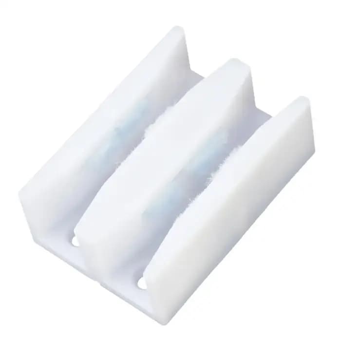Guide de sol pour porte coulissante en verre en plastique, blanc, 67x46x23 mm