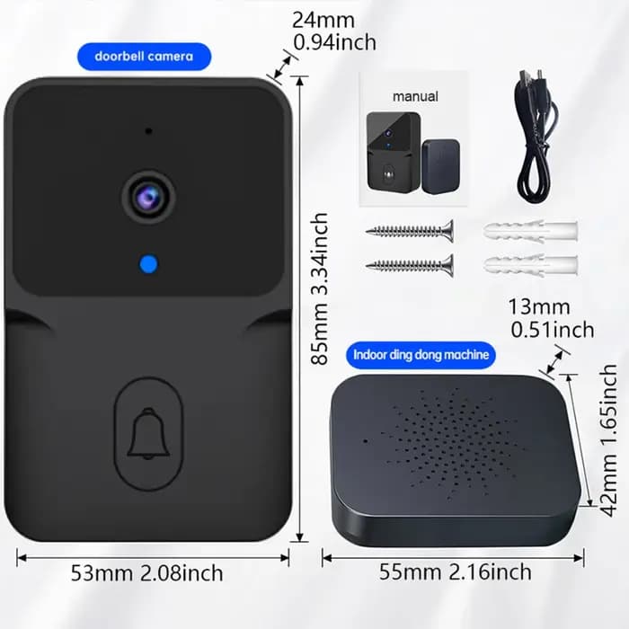 Sonnette de sécurité sans fil WiFi HD avec vision nocturne
