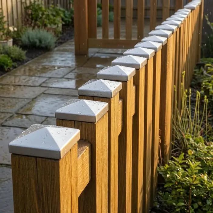 6 pièces, capuchons pyramidaux en métal pour poteaux de clôture, finition brossée, quincaillerie d'extérieur pour clôture en bois