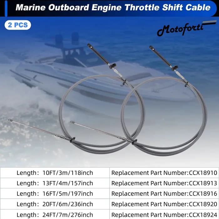 Motoforti 2 pièces 3m 4m 5m 6m 7m câble de commande de changement de vitesse d'accélérateur de bateau