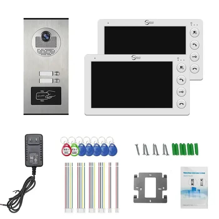 Interphone vidéo intelligent ANJIELO pour 2/3/4 appartements avec déverrouillage par carte RFID