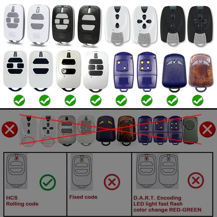 DEA GTI2 GTI4 GT2 GT4 GTI2M GTI4M GTI2N GTI4N MIO TR2 TR4 TR2N TR4N télécommande de porte 433MHz transmetteur manuel à Code roulant