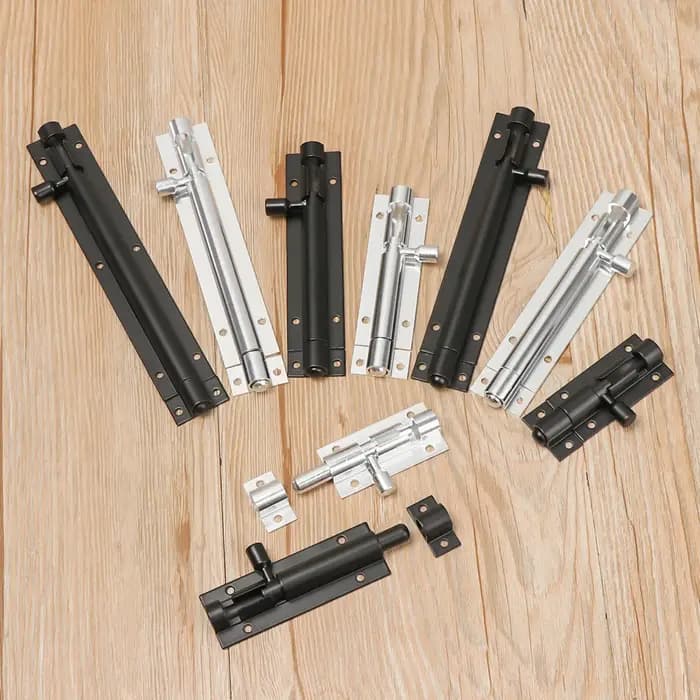 Loquet de porte en alliage d'aluminium noir et argent