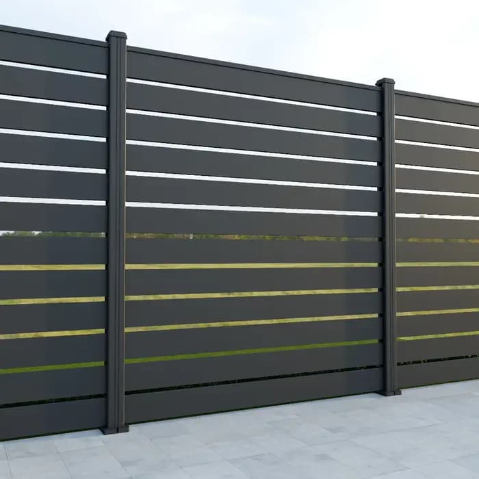 Panneau de clôture moderne en aluminium à lames orientables, thermolaqué, pour jardin, mur de séparation, cour, balcon, terrasse, extérieur