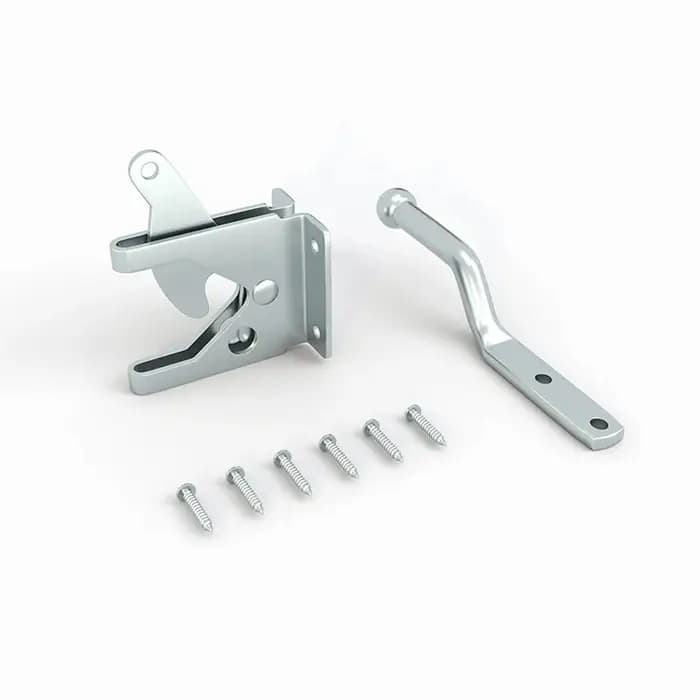 Loquet de Porte de Clôture en Acier au Carbone, Noir, Serrure Galvanisée Galvanisée, Charnière